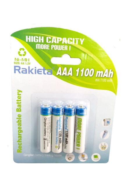 Imagen de PILAS X4 RECARGABLES AAA RAKIETA A1100