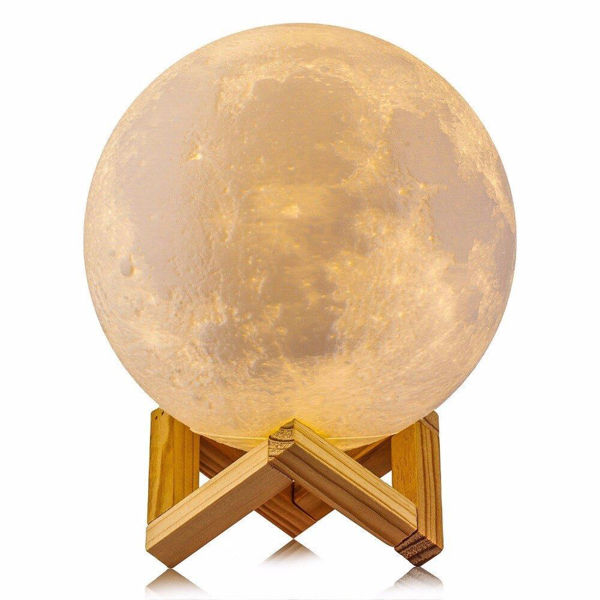 Imagen de VELADORA LUNA BASE DE MADERA 15CM 9018-15