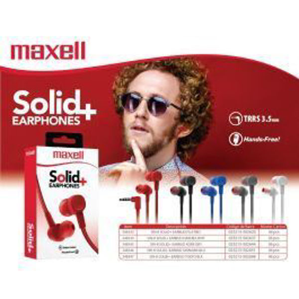 Imagen de AURICULAR  MAXELL SOLID EARBUD 348344/346/347 SIN-8