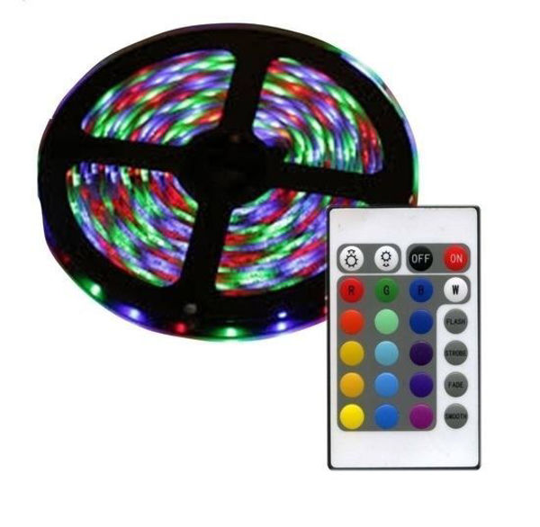 Imagen de TIRA LEDS 5M COLORES 2835 JIU16 CONTROL REMOTO RGB