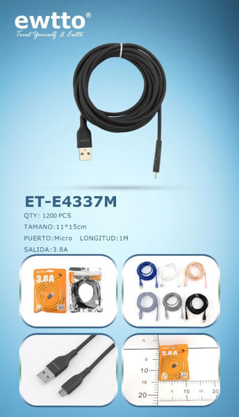 Imagen de CABLE MICRO USB  EWTTO ETE4337M