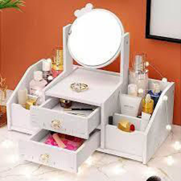 Imagen de ORGANIZADOR COSMETICOS CON ESPEJO MADERA ZY4020
