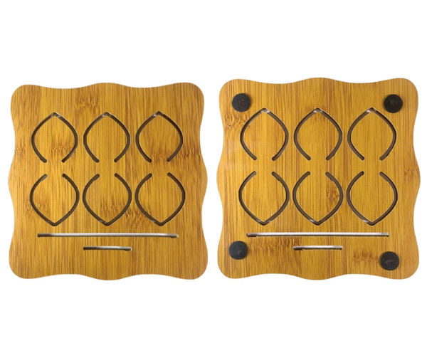 Imagen de POSA OLLA MADERA RANURADA DIBUJOS- E5835