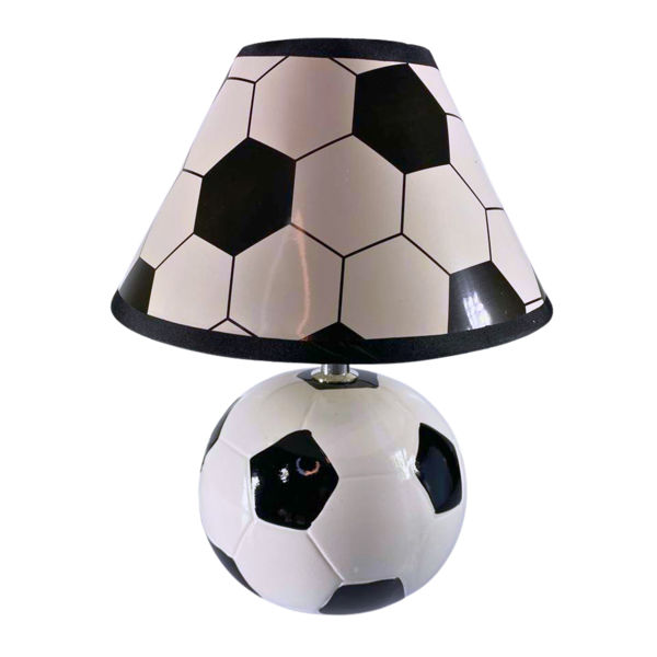 Imagen de LAMPARA CERAMICA 1030/1031 PELOTA NARANJA Y BLANCOYNEGRO