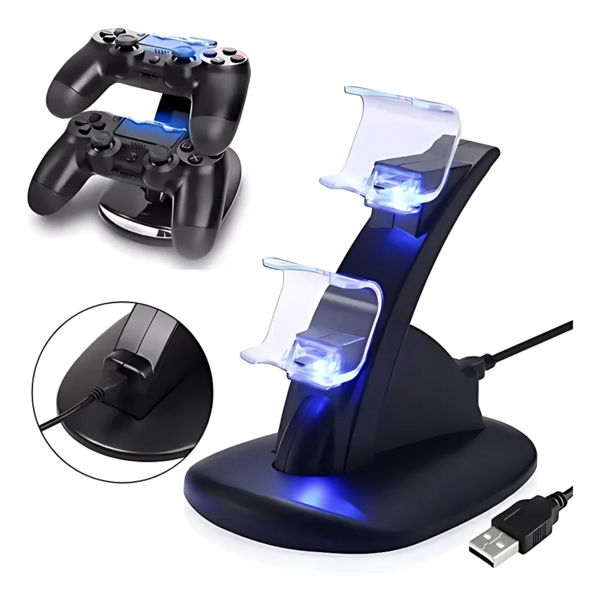 Imagen de ESTACION CARGA PARA  JOYSTICK PLAY 4 DOBLE CARGADOR LH22