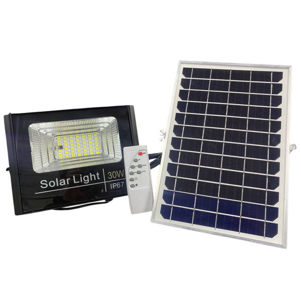 Imagen de FOCO EXTERIOR 30W C/PANEL SOLAR YC-T30C Y CONTROL